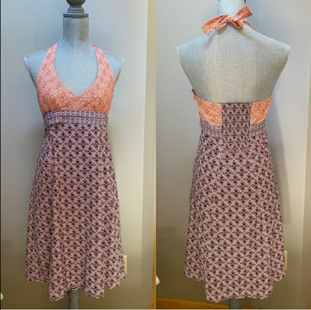 Athleta Coral and Mauve Halter Sundress